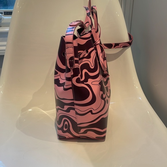 SOLD!!!!!  MANSUR GAVRIEL MINI LEATHER BUCKET BAG IN FLAMINGO PLUM - Picture 4 of 11